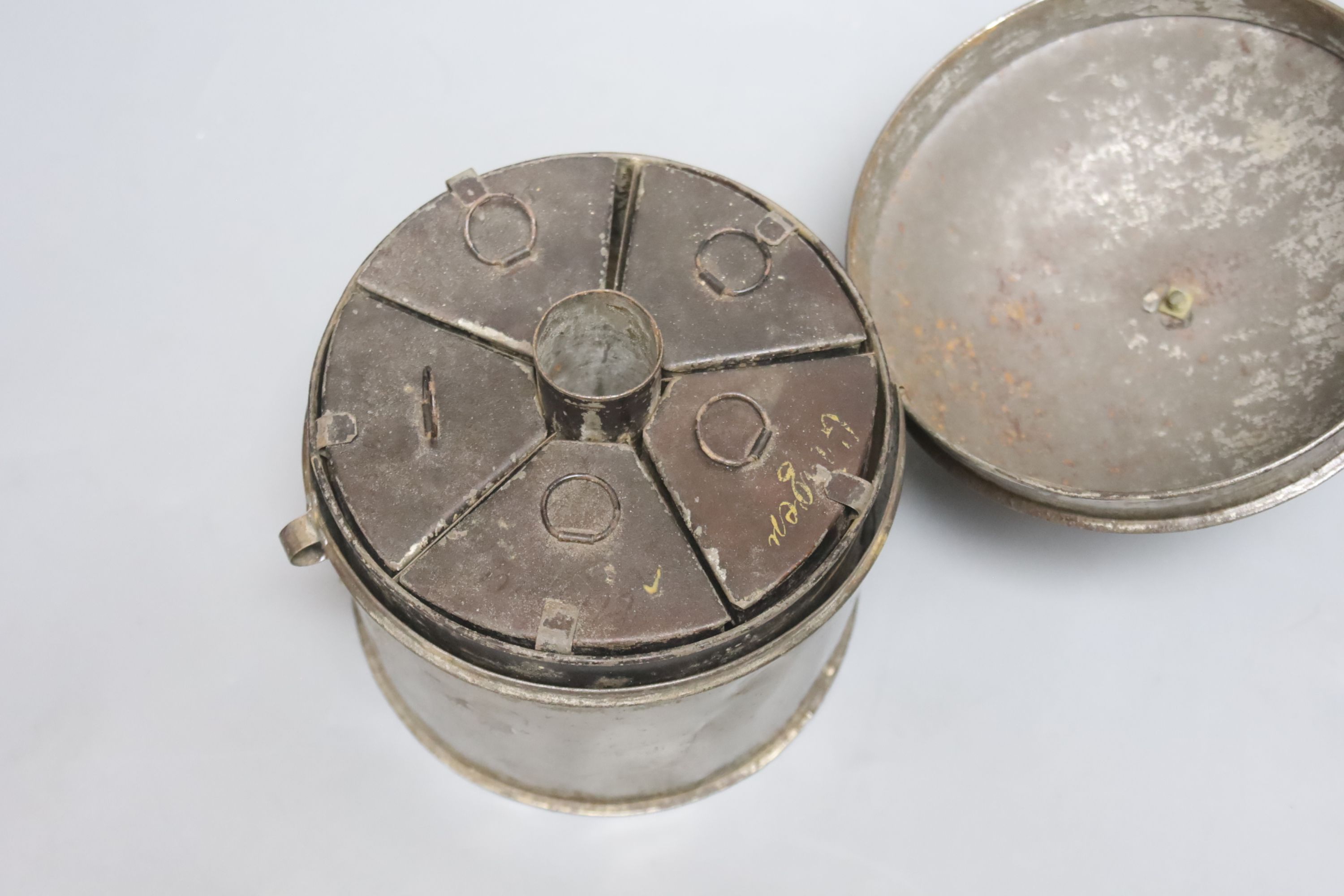 A 19th century tin spice box